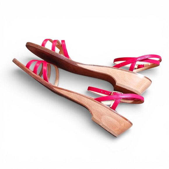 Browns Made in Italy Red Strappy Sandals - Size 38 (US 7.5/8) - With Box - Picture 10 of 13